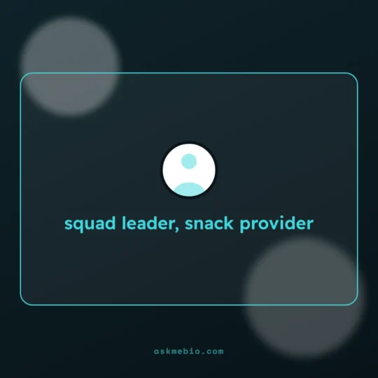 Free Fire Bio card: squad leader, snack provider