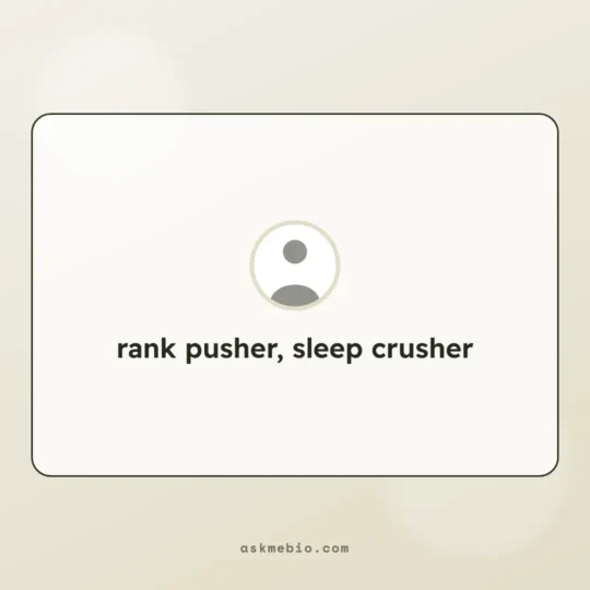 Free Fire Bio card: rank pusher, sleep crusher