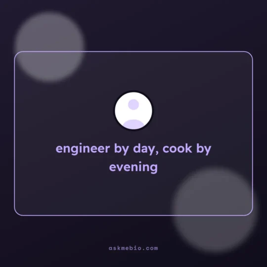 Bio Data For Marriage card: engineer by day, cook by evening