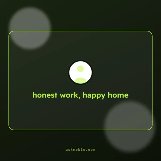 Bio Data Maker card: honest work, happy home