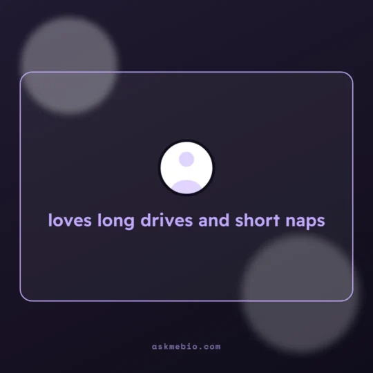 Bio Data Maker card: loves long drives and short naps