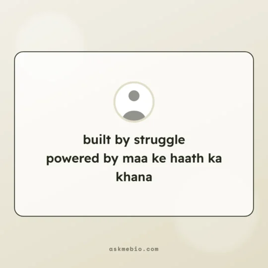 Whatsapp Bio card: built by struggle